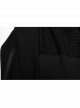 Personalized Irregular Black Stretch Knitted Splicing Diamond Mesh With Zipper Embellishment Punk Style Crotch Pants