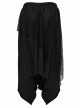 Personalized Irregular Black Stretch Knitted Splicing Diamond Mesh With Zipper Embellishment Punk Style Crotch Pants