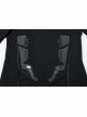 Black Personalized Stretch Knitted Front Panel Armor With Shiny Ribbon Embellishment Punk Style Long Sleeve T-Shirt