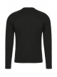 Black Personalized Stretch Knitted Front Panel Armor With Shiny Ribbon Embellishment Punk Style Long Sleeve T-Shirt