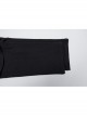 Black Simple Stretch Twill Woven Side Three Dimensional Black Rubber Patch Decorated Punk Style Rough Trousers