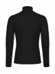 Personalized Black Cashmere Like Knitted Stitching Elastic Fabric Side Eyelets With Drawstring Embellishment Punk Style Stand Up Collar Long Sleeved T-Shirt