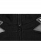 Black Stretch Knit Shoulder Patchwork Three Dimensional Vinyl Applique Decoration Punk Style Long Sleeved T-Shirt