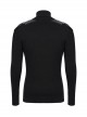 Black Stretch Knit Shoulder Patchwork Three Dimensional Vinyl Applique Decoration Punk Style Long Sleeved T-Shirt