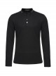 Black Elastic Soft Knitted Shoulder Three-Dimensional Retro Pattern Ribbon Embellishment Punk Style Long-Sleeved Stand Collar T-Shirt