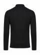Black Elastic Soft Knitted Shoulder Three-Dimensional Retro Pattern Ribbon Embellishment Punk Style Long-Sleeved Stand Collar T-Shirt