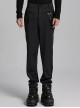 Soft Black Knitted Front And Back Double Pockets Three Dimensional Rivet Embellished Punk Style Trousers