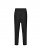 Soft Black Knitted Front And Back Double Pockets Three Dimensional Rivet Embellished Punk Style Trousers