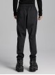 Soft Black Knitted Front And Back Double Pockets Three Dimensional Rivet Embellished Punk Style Trousers