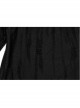 Simple Black Tattered Knitted Front Triangle Button Decorated Punk Style Long Sleeve T-Shirt