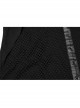 Personalized Black Elastic Knitted Mesh Fabric With Metal Ring Decoration In The Front Center Punk Style Loose Hooded Vest