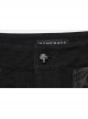 Black Twill Woven Stitching Laminated Vertical Striped Mesh Fabric Front Center Double Row Of Metal Rings Decorated With Punk Style Street Wide Leg Pants