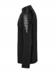 Personalized Elastic Knitted Shoulder Stitching Three Dimensional Pleated Faux Leather Decoration Punk Style Zipper Long Sleeved T-Shirt