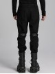 Personalized Twill Woven Patchwork Layer Laminated Front Metal Ring With Eyelet Decorative Loop Design Punk Style Handsome Trousers