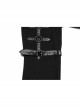 Personalized Twill Woven Patchwork Layer Laminated Front Metal Ring With Eyelet Decorative Loop Design Punk Style Handsome Trousers