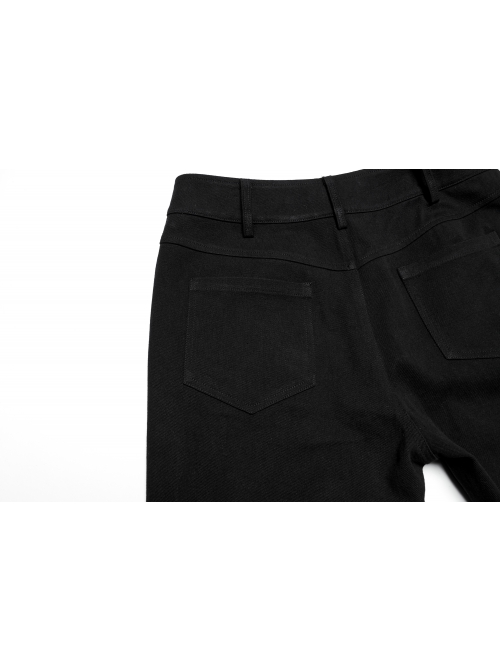 Personalized Twill Woven Patchwork Layer Laminated Front Metal Ring With Eyelet Decorative Loop Design Punk Style Handsome Trousers
