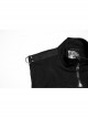 Black Personality Twill Stitching Vertical Stripes Laminated Front Half Hollow With Japanese Word Button Design Punk Style Vest