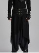 Domineering Three Row Black Old Feel Woven Front Center Personalized Skull Rivet Design Punk Style Belt