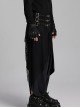 Domineering Three Row Black Old Feel Woven Front Center Personalized Skull Rivet Design Punk Style Belt