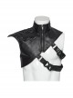 Black Oblique Shoulder Stand Collar Personalized Laminated Double Oblique Buckle Design Punk Style Handsome Shoulder Armor Strap