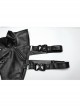 Black Oblique Shoulder Stand Collar Personalized Laminated Double Oblique Buckle Design Punk Style Handsome Shoulder Armor Strap