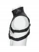 Black Oblique Shoulder Stand Collar Personalized Laminated Double Oblique Buckle Design Punk Style Handsome Shoulder Armor Strap