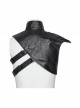Black Oblique Shoulder Stand Collar Personalized Laminated Double Oblique Buckle Design Punk Style Handsome Shoulder Armor Strap