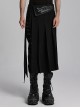Personalized Non Stretch Twill Woven Waistband Three Dimensional Printing Design With Side Pocket Design Punk Style Men's Skirt