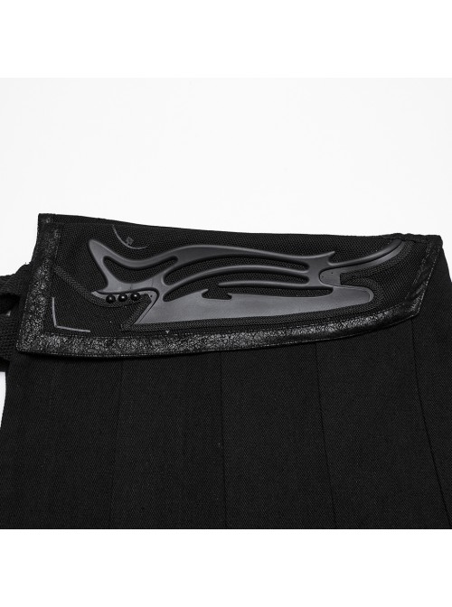 Personalized Non Stretch Twill Woven Waistband Three Dimensional Printing Design With Side Pocket Design Punk Style Men's Skirt