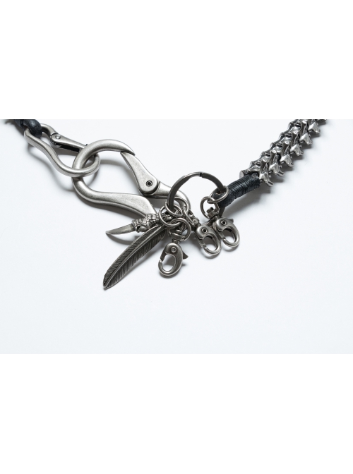 Tin Colored Old Fashioned Spine Side Large Lobster Clasp Design Punk Style Doomsday Leg Chain
