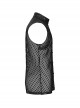 Personalized Black Hollow Mesh Splicing Textured PU Leather Front Triangle Panel With Semi Circular Rivet Decoration Punk Style Sleeveless T-Shirt