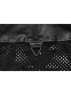 Personalized Black Hollow Mesh Splicing Textured PU Leather Front Triangle Panel With Semi Circular Rivet Decoration Punk Style Sleeveless T-Shirt