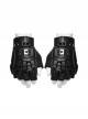 Black High Elastic Breathable Mesh Back Imitation Google Plate With Sheepskin Palm Design Punk Style Rivet Gloves