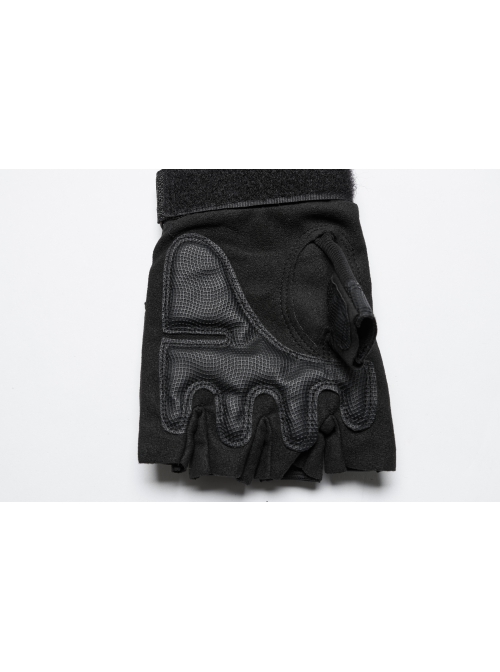 Personalized Black Suede Splicing Mesh Back Of Hand Protection Plate With Rivet Design Punk Style Adjustable Wear Resistant Gloves