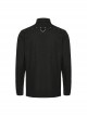 Black Slightly Elastic Twill Shoulder Personalized Webbing Rivet Decoration Punk Style Lapel Long Sleeved Shirt