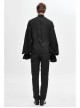 Dark Grain Jacquard Shoulder Braid Attached Puff Sleeve Rough Selvedge Black Punk Shirts