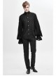 Dark Grain Jacquard Shoulder Braid Attached Puff Sleeve Rough Selvedge Black Punk Shirts