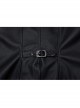Gorgeous Black Three Dimensional Imitation Leather Shoulder V-Shaped Split Front Double Button Metal Buckle With Rivet Decoration Gothic Style Retro Vest