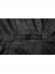 Personalized Black Cracked Leather Splicing Pleated Jacquard Woven With Adjustable Back Waist Design Gothic Style Hooded Long Sleeved Jacket