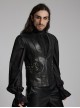 Medieval Simple Black Imitation Leather Side Snake Buckle With Rivet Decoration Gothic Style Three Dimensional V Neck Vest