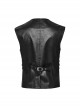 Medieval Simple Black Imitation Leather Side Snake Buckle With Rivet Decoration Gothic Style Three Dimensional V Neck Vest