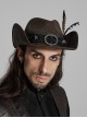 Classic Brown Suede Fabric With Retro Skull Tassel Side Feather Decoration Punk Style Cowboy Hat