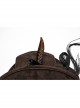 Classic Brown Suede Fabric With Retro Skull Tassel Side Feather Decoration Punk Style Cowboy Hat