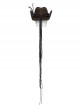 Classic Brown Suede Fabric With Retro Skull Tassel Side Feather Decoration Punk Style Cowboy Hat