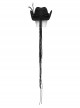 Classic Black Suede Fabric With Retro Skull Tassel Side Feather Decoration Punk Style Cowboy Hat