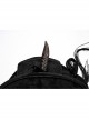 Classic Black Suede Fabric With Retro Skull Tassel Side Feather Decoration Punk Style Cowboy Hat