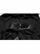 Black Asymmetrical Suede Stitching And Laminated Surface Detachable Hood Design Punk Style Cape