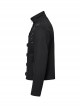 Three Dimensional Black Elastic Twill Front Center Button Shoulder Rivet Decoration Punk Style Stand Collar Long Sleeve Jacket