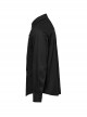 Black Slightly Elastic Twill Woven Front And Back Diamond Mesh With Three Dimensional Pocket Design Punk Style Long Sleeved Shirt