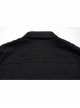 Black Slightly Elastic Twill Woven Front And Back Diamond Mesh With Three Dimensional Pocket Design Punk Style Long Sleeved Shirt